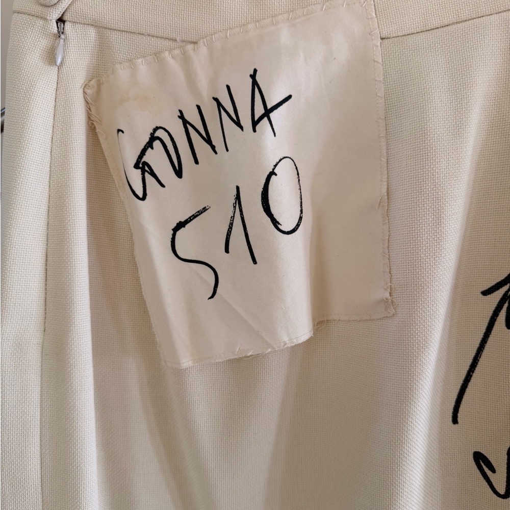 MOSCHINO couture Cream Graphic Pencil Skirt - Picture 8 of 13